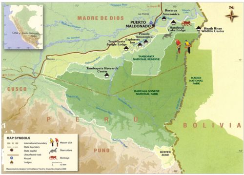 Mapa turístico de tambopata