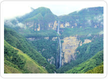 The 2,529 foot high Gocta Falls as seen from across the valley