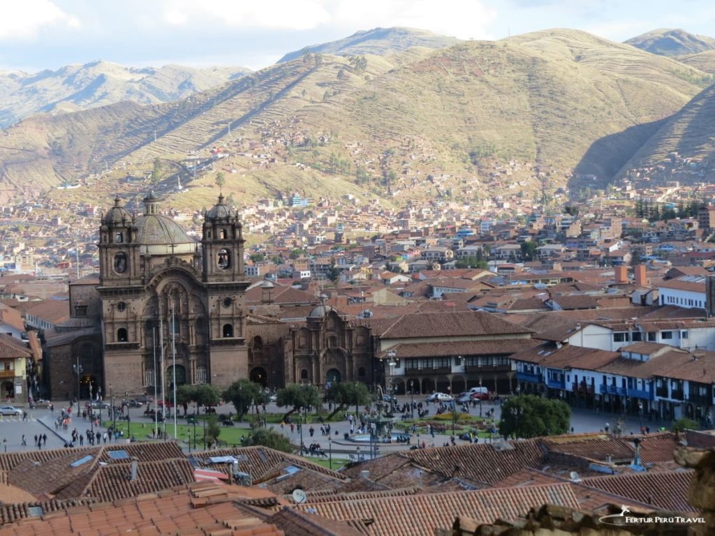 Historic center of Cusco with colonial architecture