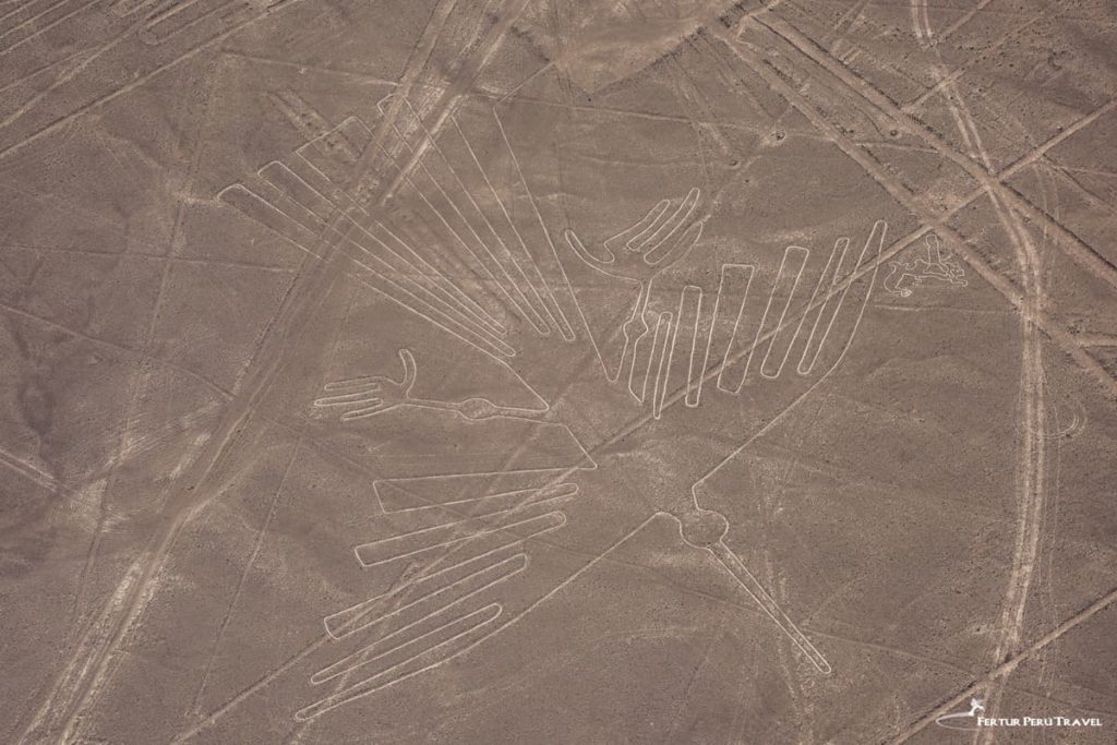 Aerial view of the Nazca Lines geometric patterns